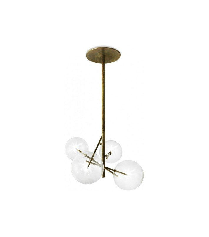 Lámpara Bolle 4 esferas en cristal y latón de GallottiRadice | Nomad Interiors