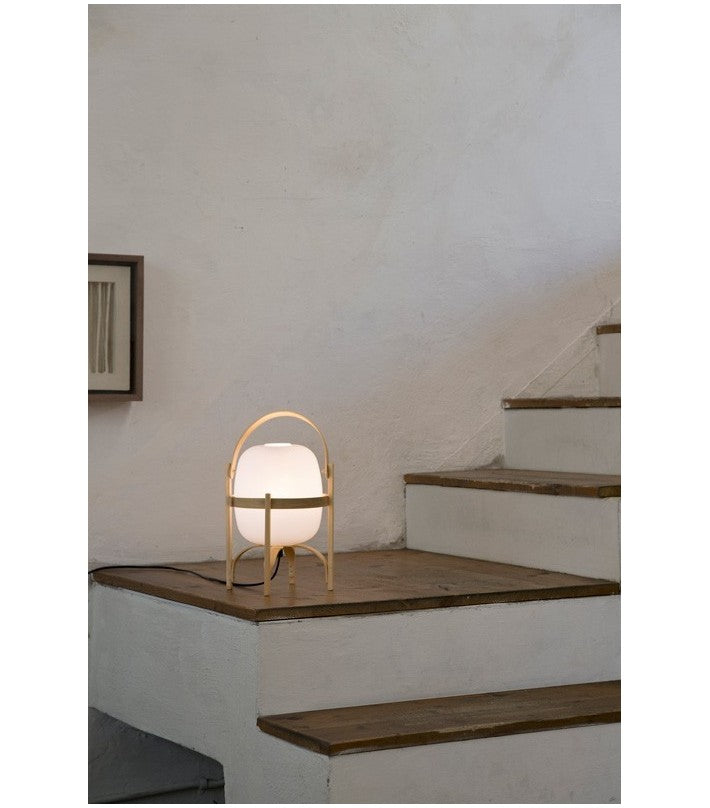 Lámpara Cestita en vidrio y madera de Santa Cole - vista lateral | Nomad Interiors
