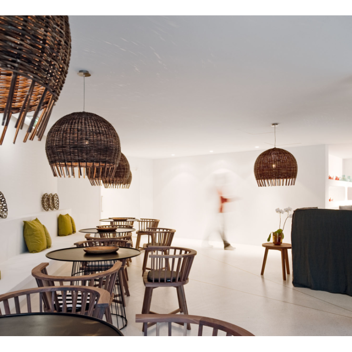 Lámpara Croco 96 en ratán de Gervasoni - vista lateral | Nomad Interiors