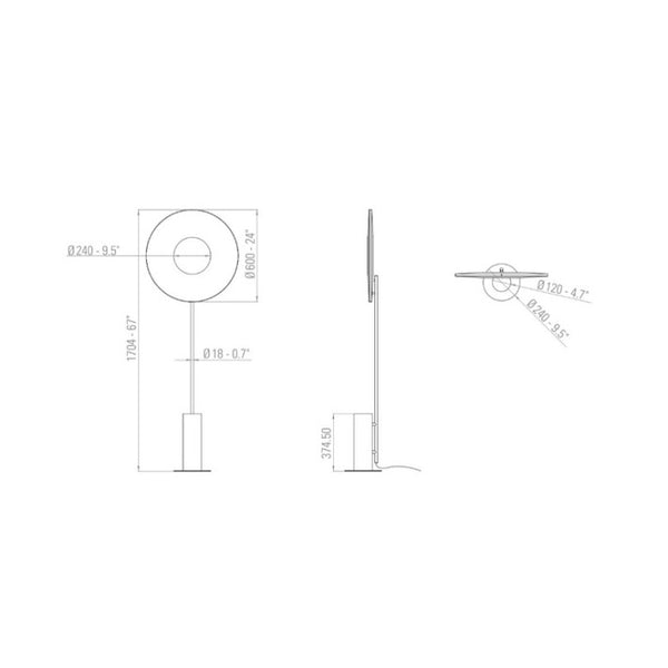 Lámpara de pie, Iris Totem 60, Mármol