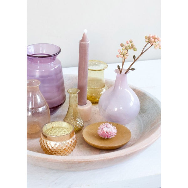 Vaso de Vidrio Reciclado Rosa Opalino