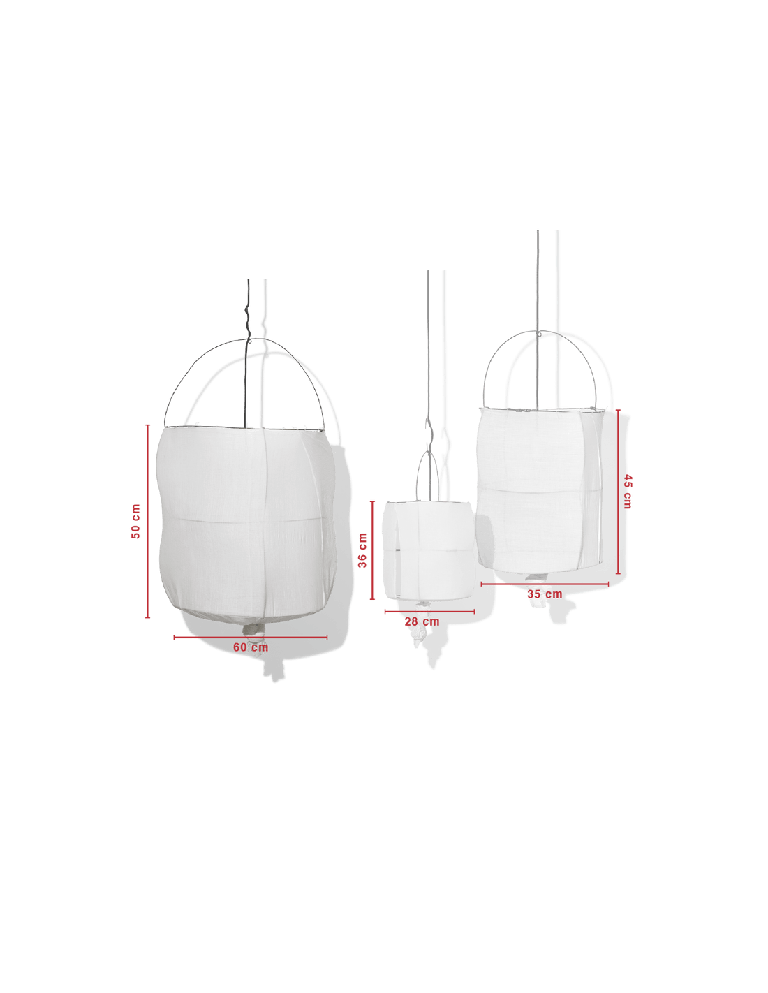 Lámpara Koushi White en algodón y lana de Maison de Vacances - vista 9 | Nomad Interiors