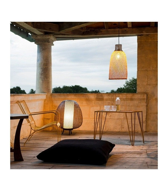 Lámpara Twiggy Egg Marrón en bambú de Ay illuminate - vista lateral | Nomad Interiors