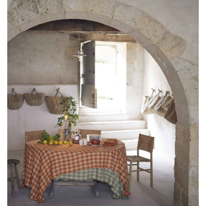 Mantel Bourdon en tela vintage | Corail Orange