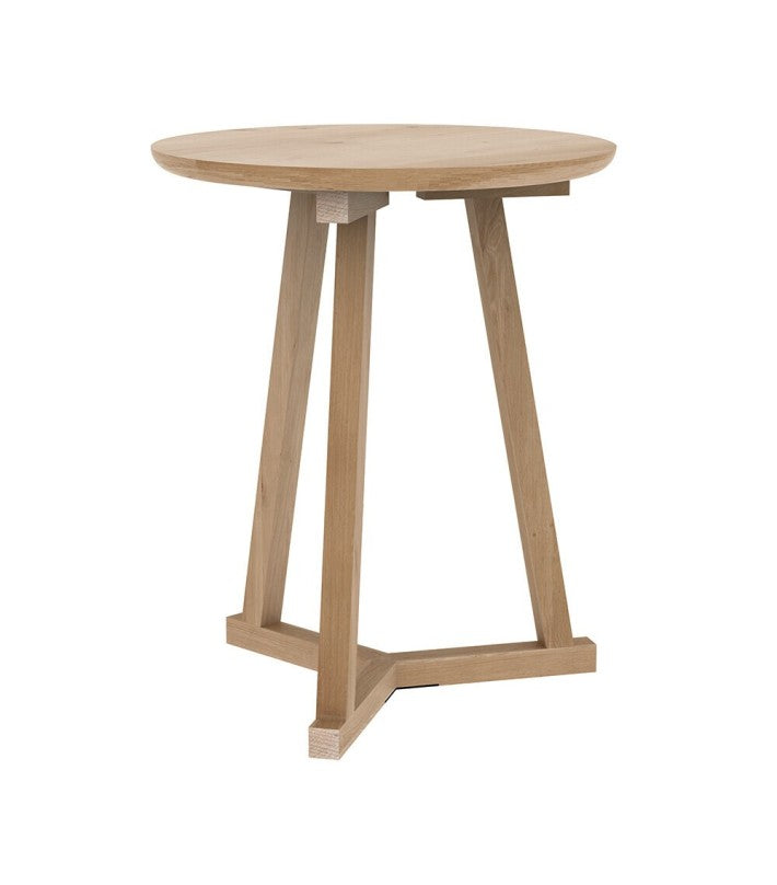 Mesa Auxiliar Tripod Roble Natural de Ethnicraft - vista lateral | Nomad Interiors