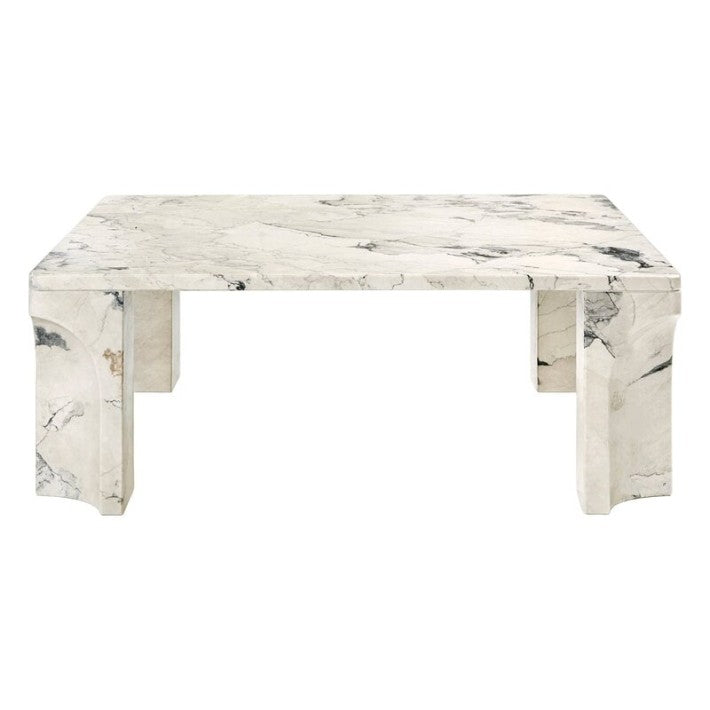Doric Coffee Table 80 cm en mármol y piedra de Gubi - ambiente | Nomad Interiors