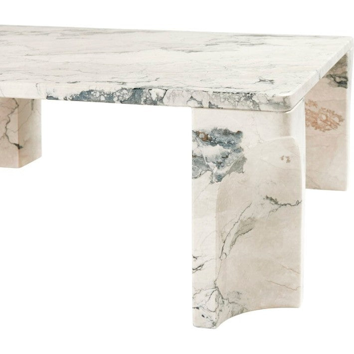 Doric Coffee Table 80 cm en mármol y piedra de Gubi - vista lateral | Nomad Interiors