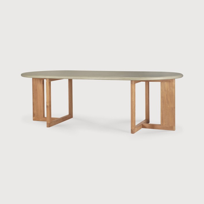 Mesa de jardín Trestle en teca y madera de Ethnicraft - textura | Nomad Interiors
