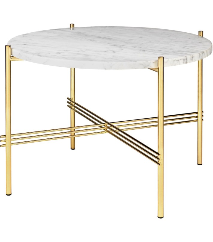 Mesa TS Ø55 en mármol y latón de Gubi - textura | Nomad Interiors