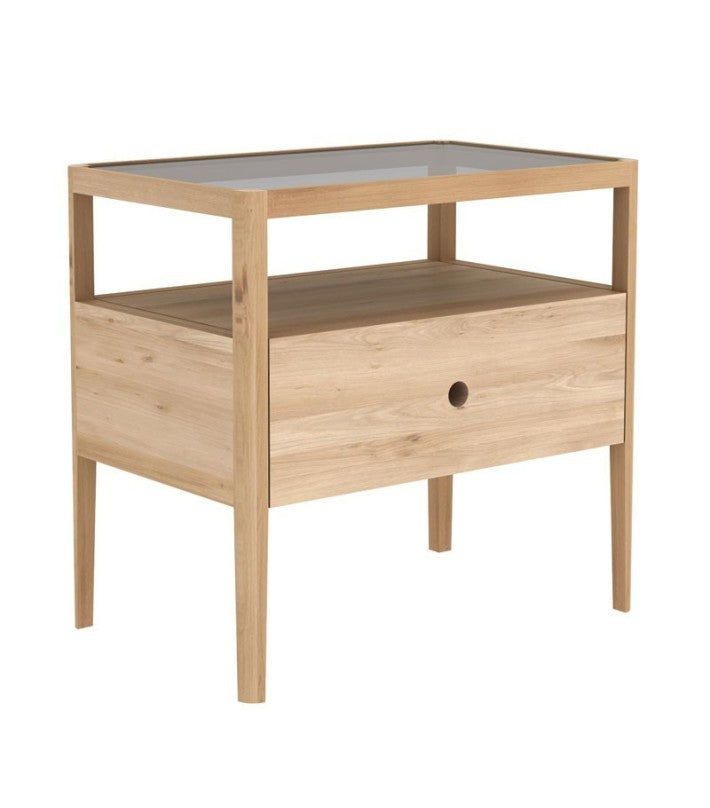 Mesita de Noche Spindle Roble de Ethnicraft - textura | Nomad Interiors