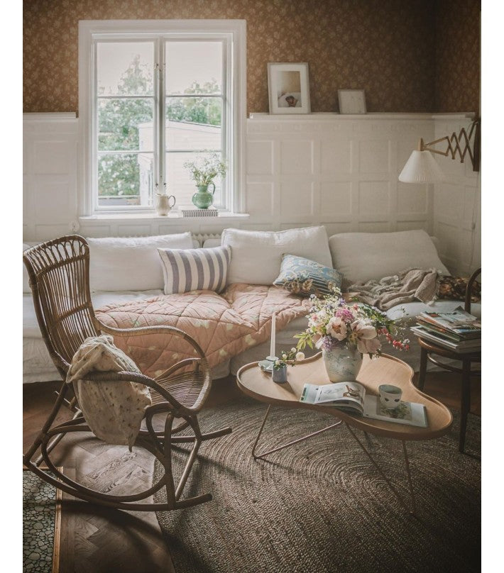 Monet Rocking Chair | Antique en ratán y piel de Sika Design - vista lateral | Nomad Interiors