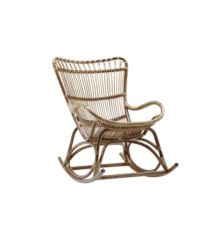 Monet Rocking Chair | Antique en ratán y piel de Sika Design | Nomad Interiors
