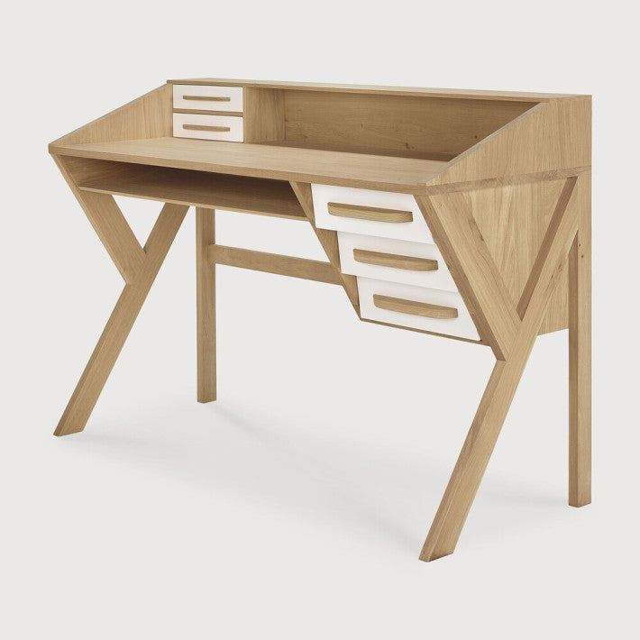 Escritorio Origami en roble y madera de Ethnicraft - vista lateral | Nomad Interiors