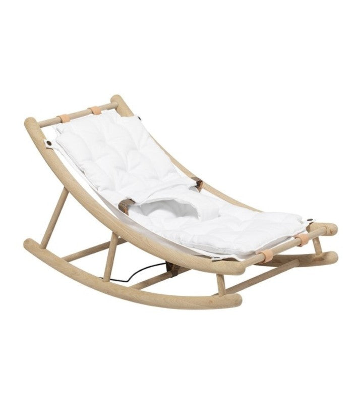 Oak Baby Rocker Blanco