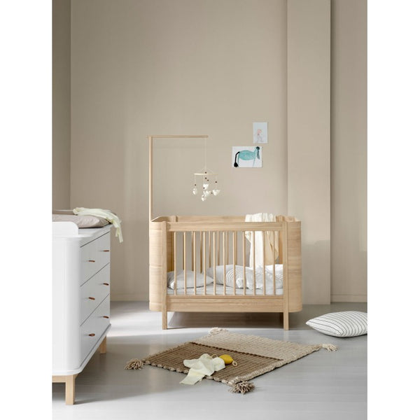 Cuna Wood Mini Roble Natural sin Junior Kit