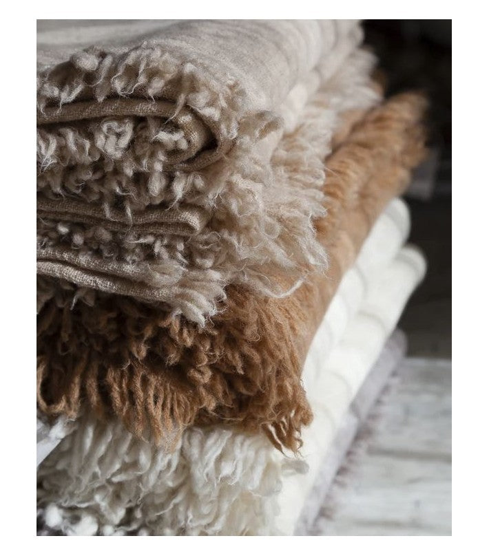 Plaid Vice Versa Lana Virgen Lavada Ecru