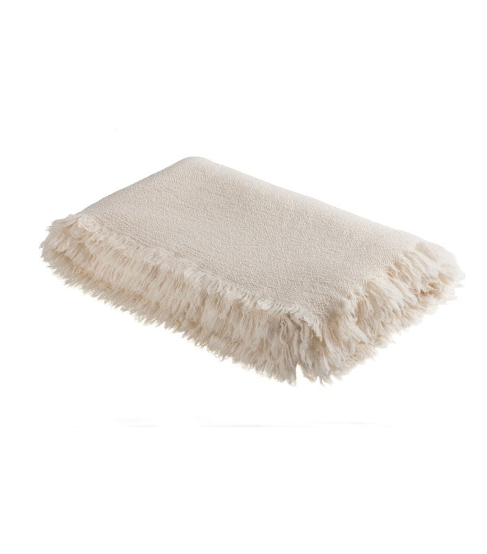 Plaid Vice Versa Lana Virgen Lavada Ecru