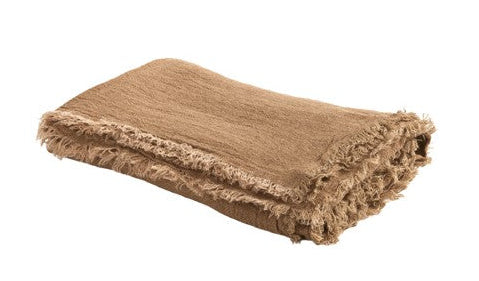 Vice Versa Plaid Washed Linen Crepe, Terracotta en lino de Maison de Vacances | Nomad Interiors