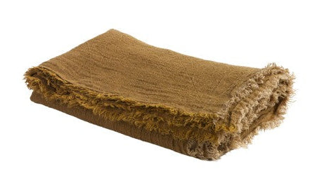 Vice Versa Plaid Washed Linen Crepe, Havane en lino de Maison de Vacances | Nomad Interiors