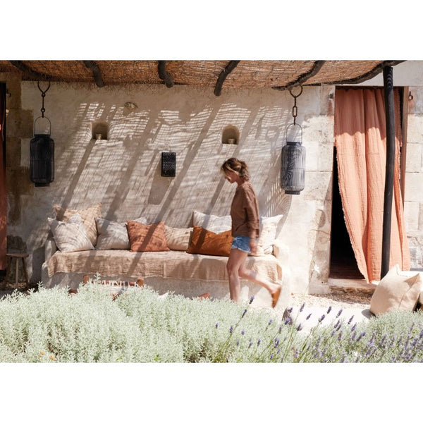 Vice Versa Plaid Washed Linen Crepe, Orgeat