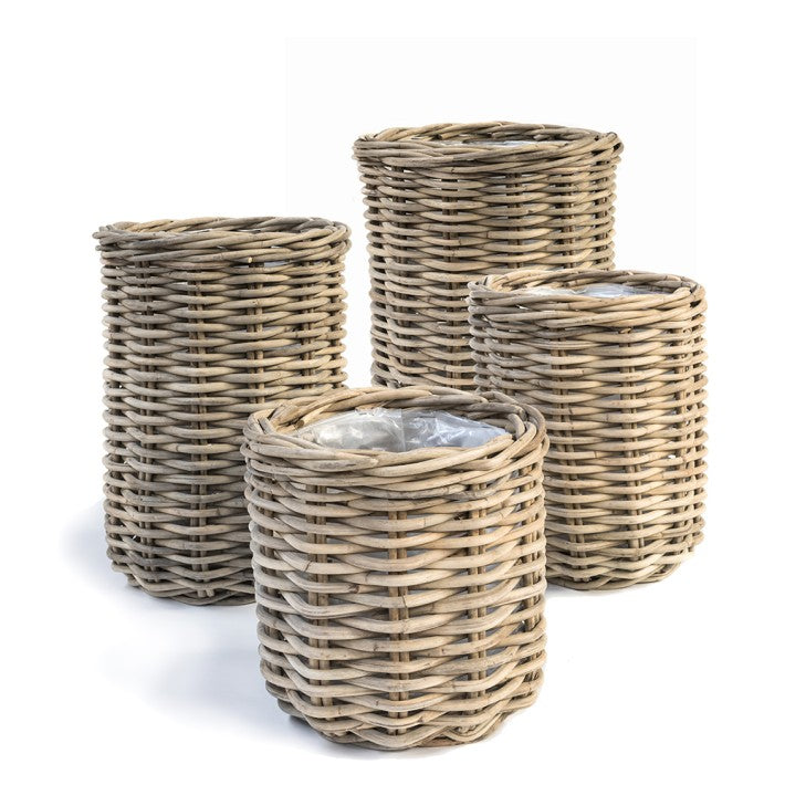 Planter Basket Julia, medium en ratán de Gommaire - vista lateral | Nomad Interiors