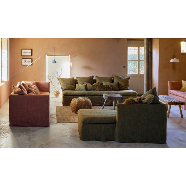 Pouf Bulle en lin Jardin Secret Creme