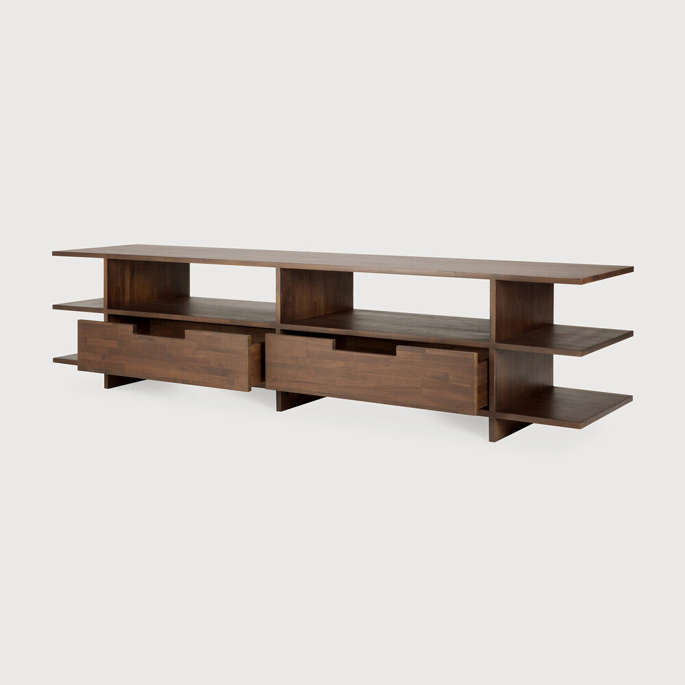 Mueble TV Kabuki en teca de Ethnicraft - textura | Nomad Interiors