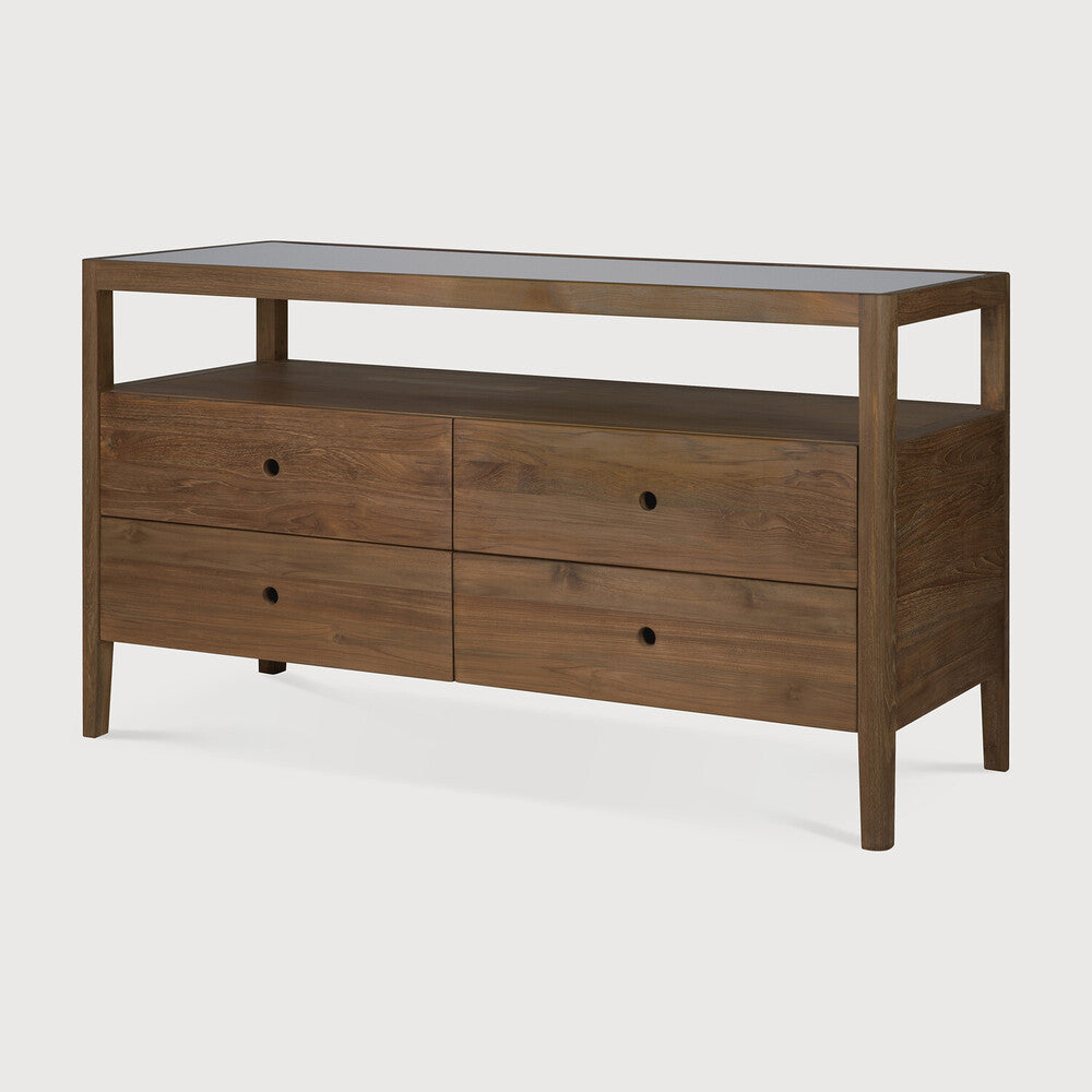 Cómoda Spindle en teca recuperada de Ethnicraft - vista lateral | Nomad Interiors