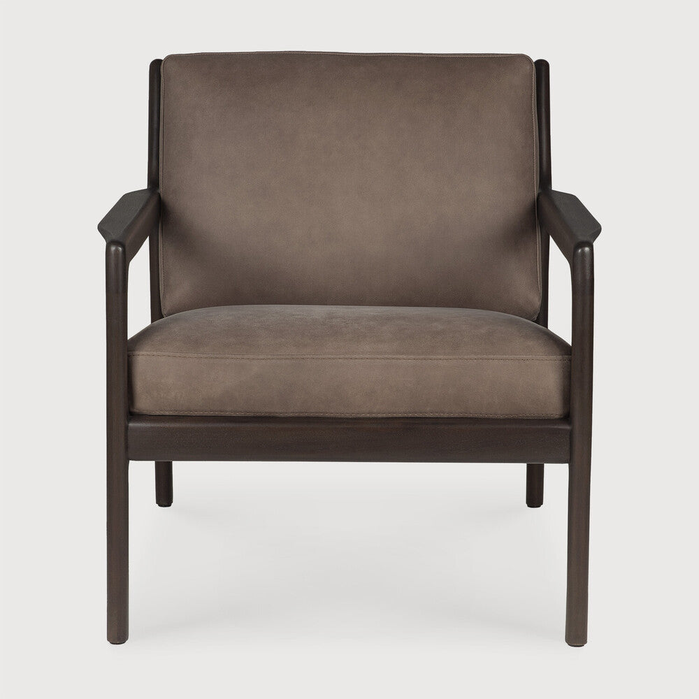 Sillón Jack en madera y piel de Ethnicraft - vista lateral | Nomad Interiors