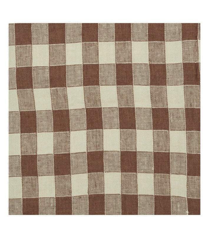 Servilleta Bourdon Vintage Vichy - Litchi en lino y algodón de Maison de Vacances - vista lateral | Nomad Interiors