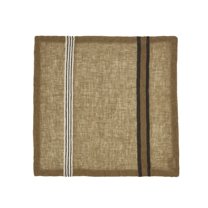 Servilleta de lino Locomotive Stripe de LIBECO - vista lateral | Nomad Interiors