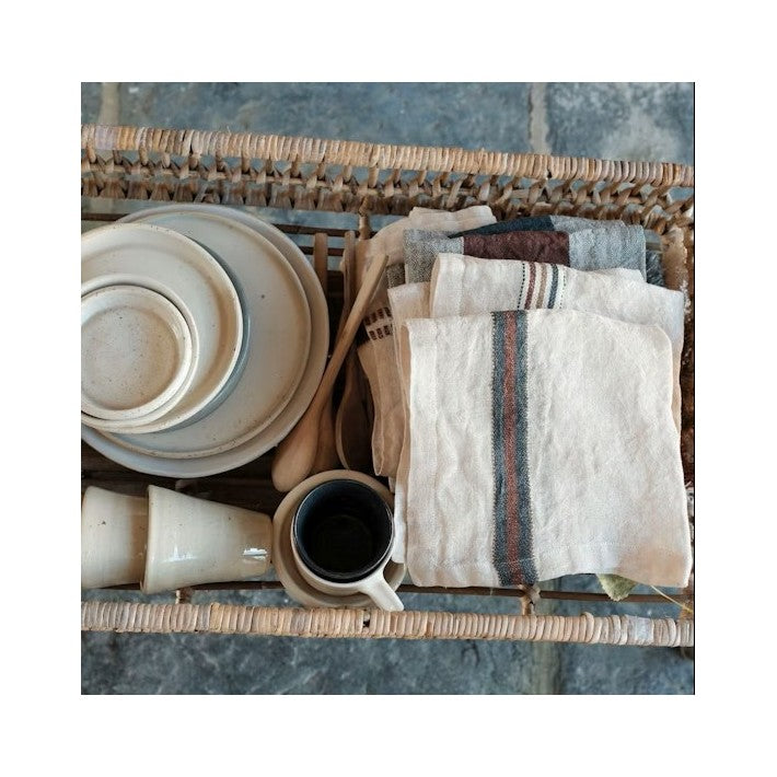 Servilleta de lino Perry – Railroad Stripe de LIBECO - textura | Nomad Interiors