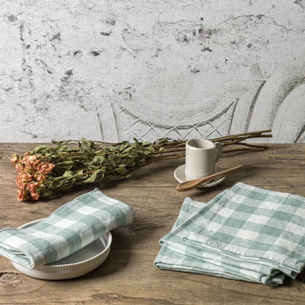 Paño de cocina Bourdon Mimi Vichy Aqua