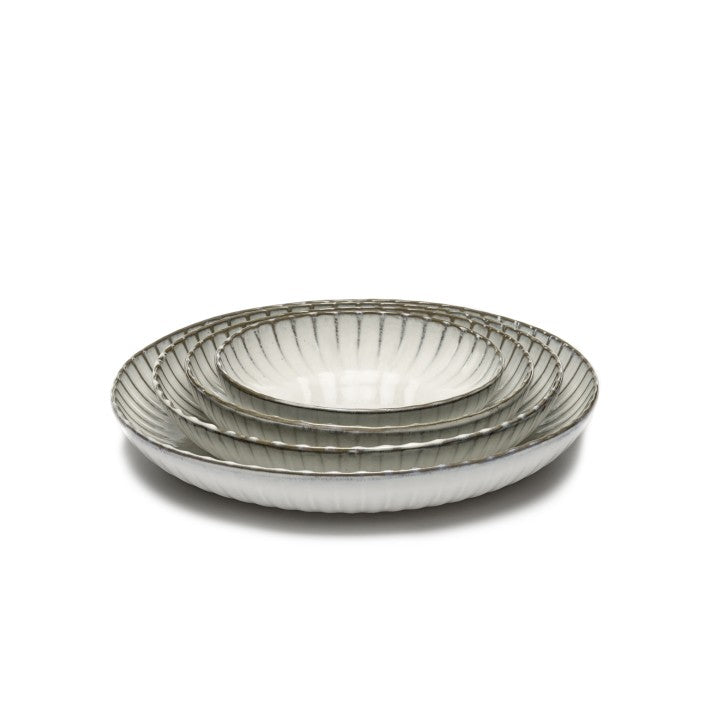 Serving Bowl M Blanco Inku en piedra de Serax - vista lateral | Nomad Interiors