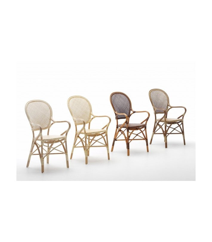 SILLA Rossini Arm Chair | Antique en ratán de Sika Design - vista lateral | Nomad Interiors