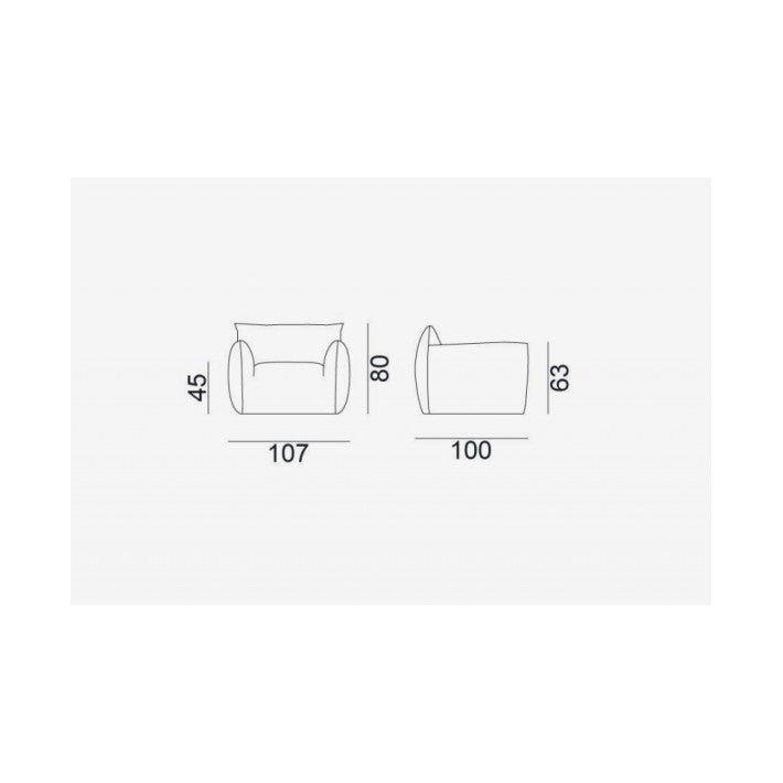 Sillón Nuvola 05  Lino Blanco en fibra natural de Gervasoni - vista 6 | Nomad Interiors
