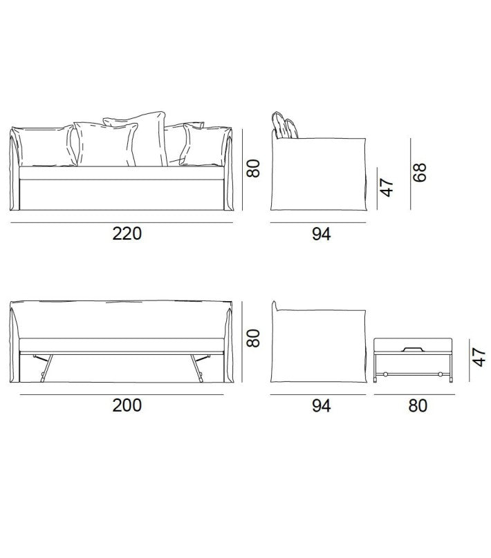 Sofá Cama Ghost 19 de Gervasoni - vista 8 | Nomad Interiors