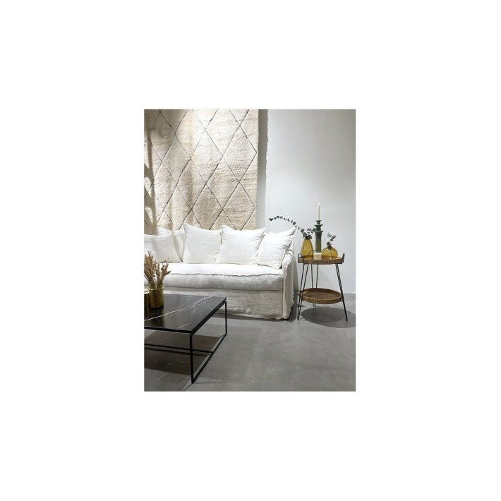 Sofá Cloud Lino Blanco 205cm de Nomad Home - vista lateral