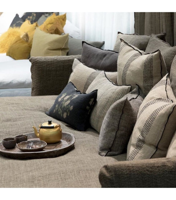 Sofá de lino lavado Boho Verde Kaki 190