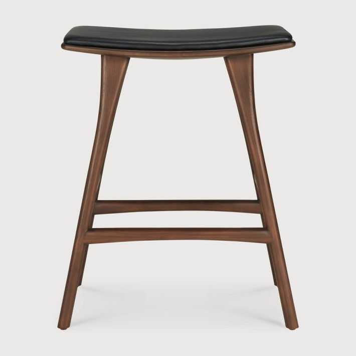 Taburete Alto Osso en teca y madera de Ethnicraft - vista lateral | Nomad Interiors
