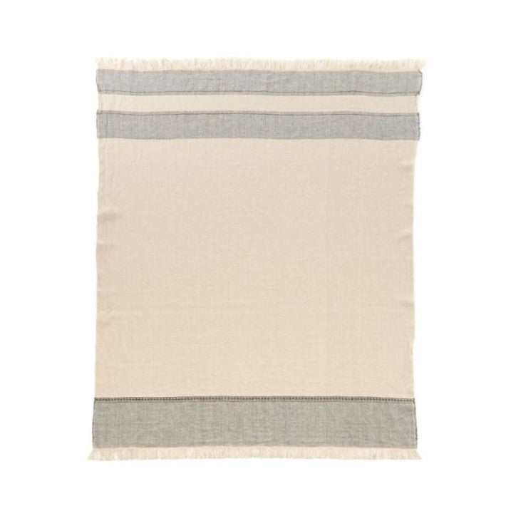 The Belgian Table Throw Ioulida en lino y cuero de LIBECO - ambiente | Nomad Interiors
