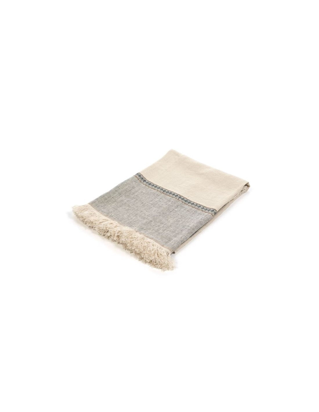 The Belgian Table Throw Ioulida en lino y cuero de LIBECO - vista lateral | Nomad Interiors