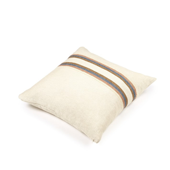 Belgian Pillow Cover Harlan Stripe en lino de LIBECO - vista lateral | Nomad Interiors