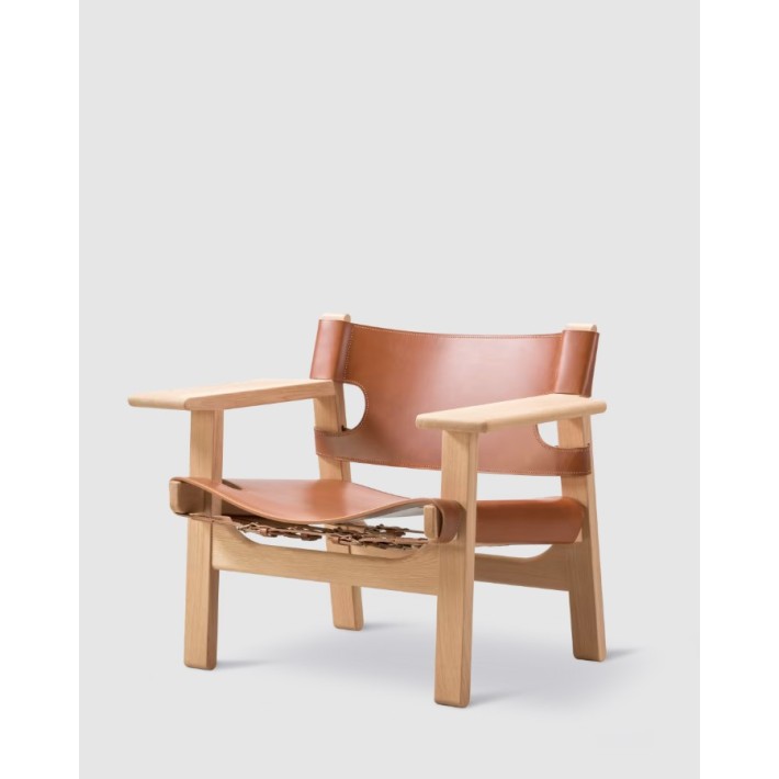 The Spanish Chair en roble y cuero de Fredericia - vista lateral | Nomad Interiors