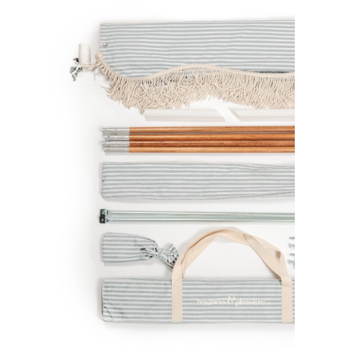 Tienda de Playa Premium Lauren's Sage Stripe en piel de Business Pleasure - vista lateral | Nomad Interiors