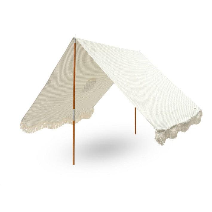 Tienda de Playa Premium Lauren's Sage Stripe en piel de Business Pleasure | Nomad Interiors