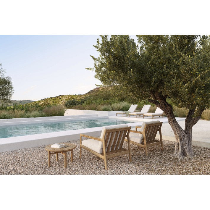 Tumbona de jardín ajustable Jack Blanca en teca de Ethnicraft - vista 8 | Nomad Interiors