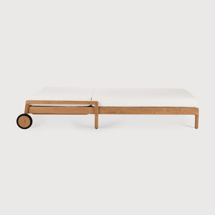 Tumbona de jardín ajustable Jack Blanca en teca de Ethnicraft - textura | Nomad Interiors
