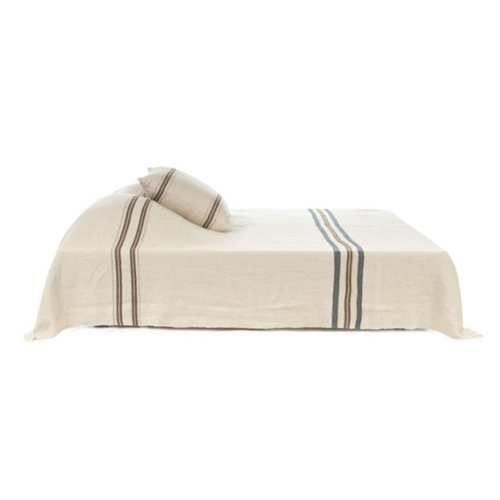 Vourkari Coverlet Stripe en lino y lana de LIBECO | Nomad Interiors